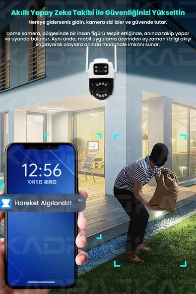 UNIYWELL 6 MP WIFI Kamera  2 LENS - Tam Renkli Gece Görüş - Su Geçirmez - 2 Yönlü Ses - 4