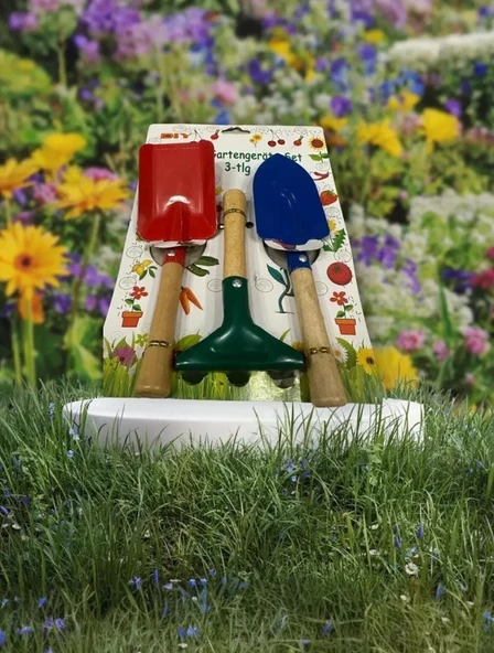 Kürek tırmık hobi seti Kürek bahçe seti metal başlık 3 lü set - 2