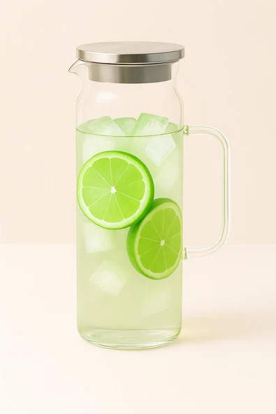 Isıya Dayanıklı Borosilikat Cam Sürahi İnox Kapak 2 Lt ürün görseli 1