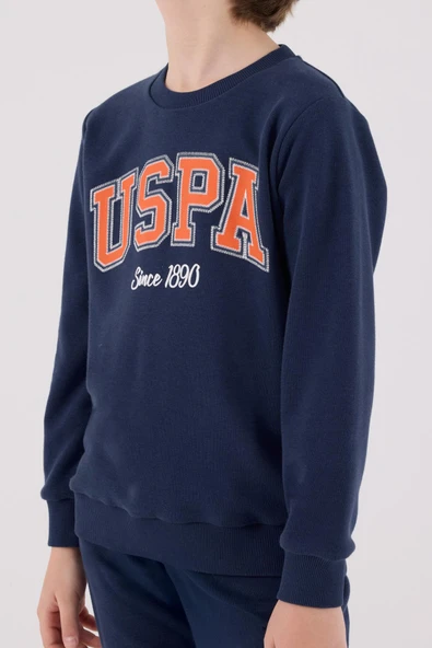 U.S. Polo Assn. Erkek Çocuk Uspa Since 1890 Kalın 3 İplik Uzun Kollu Eşofman Takım - 4
