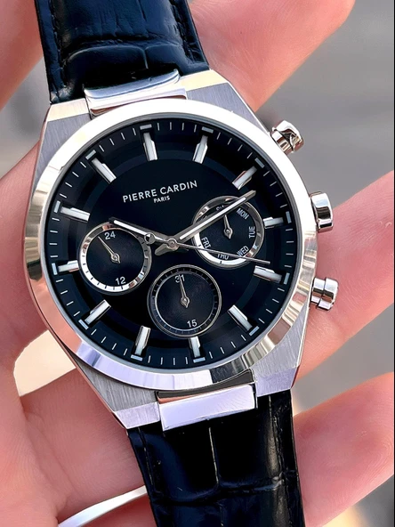 Pierre Cardin İtalyan Tasarım Bileklik Hediyeli Çelik Kasa Deri Kordon 3 Atm Erkek Kol Saati 0009.2 - 4