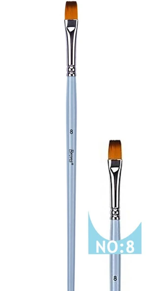 Brons 200F Serisi Yağlı Kısa Sap Fırça NO:8 (BR-2154) ürün görseli