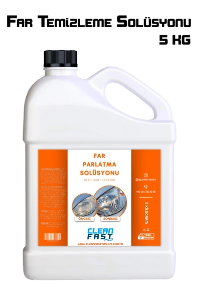 Yeni Nesil Premium Buharlı Far Temizleme Sıvısı Ve Parlatma Solüsyonu Kloroform Uyumlu 5 KG