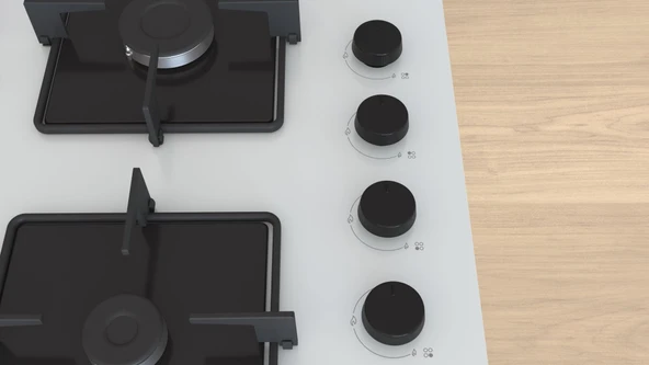 Profilo OE30P2P10D Beyaz Cam Set Üstü Ocak - Resim 2