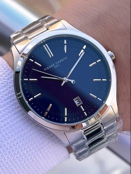 Pierre Cardin İtalyan Tasarım Bileklik Hediyeli Çelik Kasa Ve Kordon 3 Atm Erkek Kol Saati PC.0302.2 - Resim 2