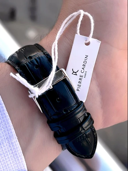 Pierre Cardin İtalyan Tasarım Bileklik Hediyeli Çelik Kasa Deri Kordon 3 Atm Erkek Kol Saati 0009.1 - Resim 5