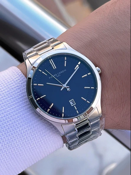 Pierre Cardin İtalyan Tasarım Bileklik Hediyeli Çelik Kasa Ve Kordon 3 Atm Erkek Kol Saati PC.0302.2 - Resim 3