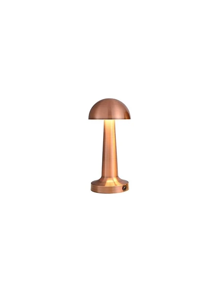 Masa Üstü Lamba - Ledli Masa Lambası - Şarjlı Mantar Gece Lambası LED Abajur - Rose Gold - 25CM ürün görseli 1