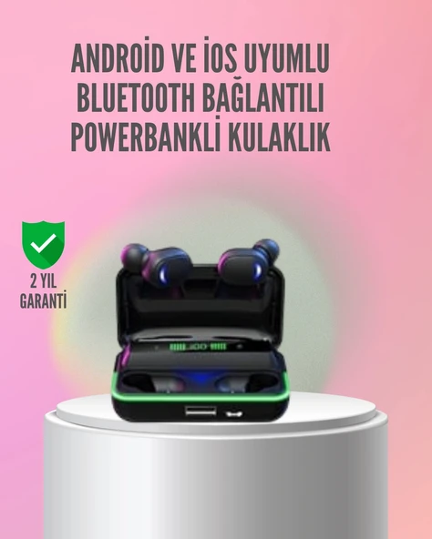Powerbank Özellikli Bluetooth 5.1 Kulaklık Oyun ve Müzik İçin - 1