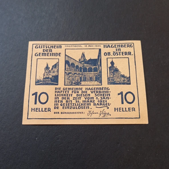 Escoines 3996368f81ef2273da 1920 Almanya 10Heller ÖSTERR Notgeld ürün görseli 1