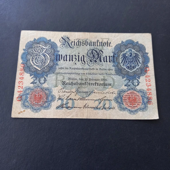 Escoines 3996368f55d79d7d7a 1914 Almanya Berlin O.423 serisi 20 Mark ÇT+