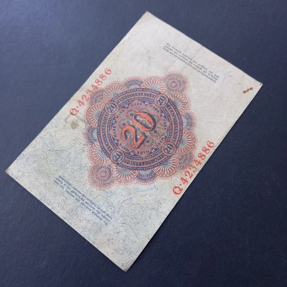 Escoines 3996368f55d79d7d7a 1914 Almanya Berlin O.423 serisi 20 Mark ÇT+ ürün görseli 1