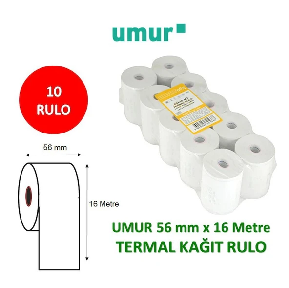 UMUR Yazar Kasa Pos Rulosu 56x16 (10 ADET) ürün görseli
