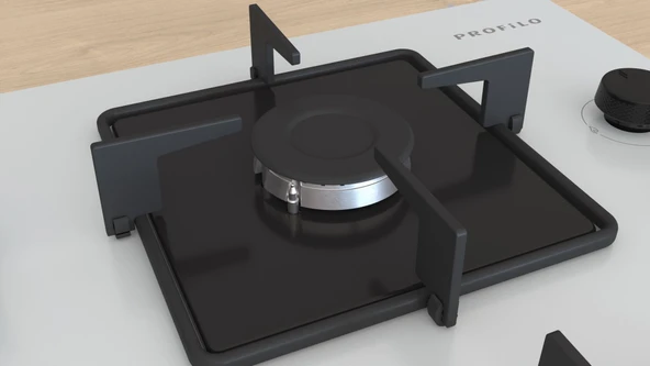 Profilo OE30P2P10D Beyaz Cam Set Üstü Ocak - Resim 4