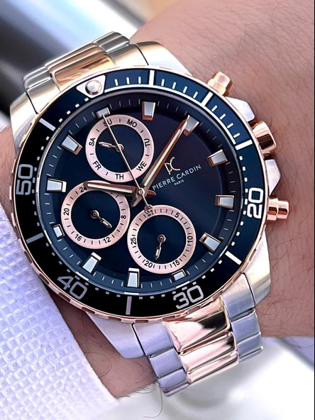 Pierre Cardin İtalyan Tasarım Bileklik Hediyeli Çelik Kasa Ve Kordon 3 Atm Erkek Kol Saati E0102.RG - Resim 2