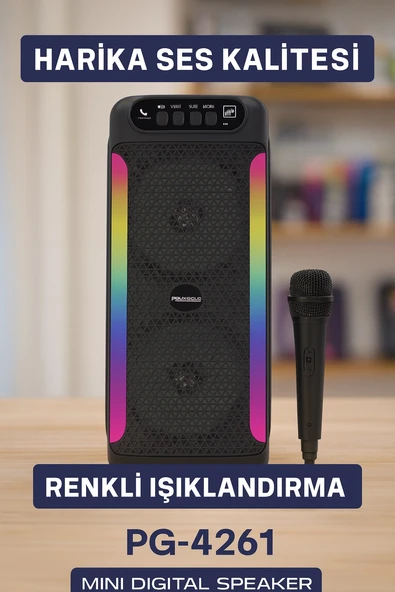 Taşınabilir Şarjlı Hoparlör USB, SD Kart, AUX Girişli - 2