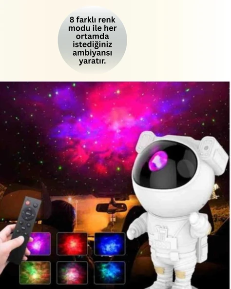 USB Güç Bağlantılı Çok Fonksiyonlu Astronot Gece Lambası - 2