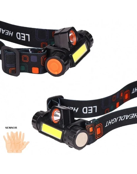 pilelistore 8 Saat Dayanıklı Şarjlı Sensörlü Mıknatıslı Kafa Lambası - 2