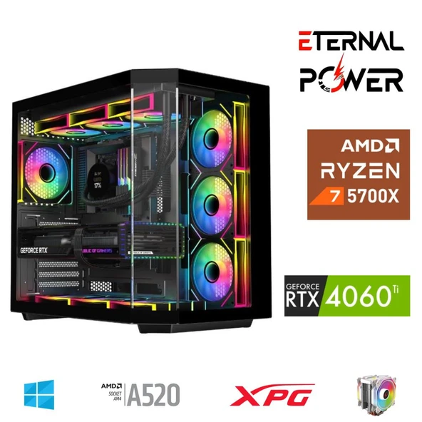 E.POWER RYZEN 7 5700X 32G DDR4 1TB M.2 RTX4060Ti A520 A650W