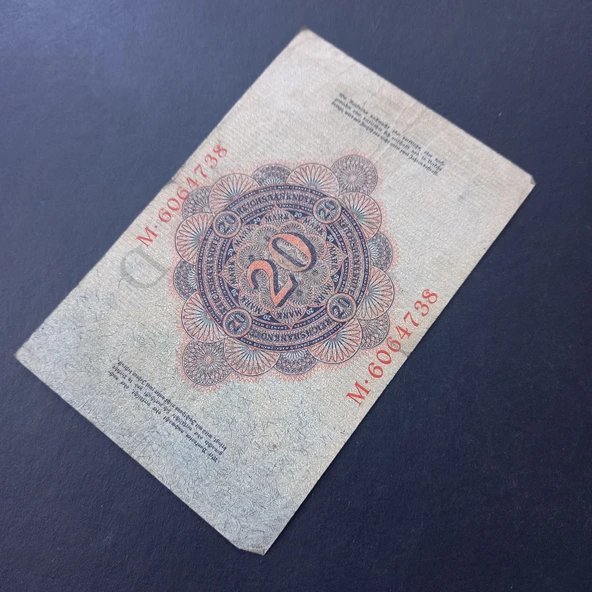 Escoines 3996368f3eec02d93f 1914 Almanya Berlin M serisi 20Mark ÇT - Resim 4