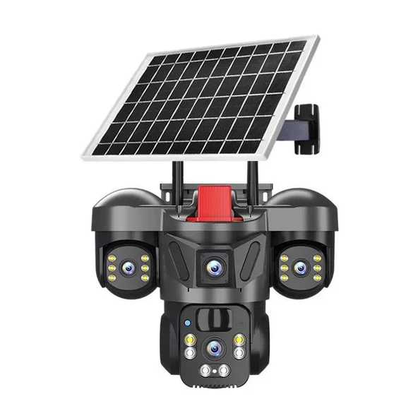 15MP 3 Kameralı Sim Kartlı Kamera, Solar Panelli Kamera,İnsan Algılama, Hareket Takibi, Sesli Alar, Çakarlı Kamera - 6