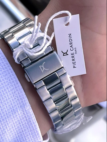 Pierre Cardin İtalyan Tasarım Bileklik Hediyeli Çelik Kasa Ve Kordon 3 Atm Erkek Kol Saati PC.0302.3 - Resim 5