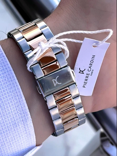 Pierre Cardin İtalyan Tasarım Bileklik Hediyeli Çelik Kasa Ve Kordon 3 Atm Erkek Kol Saati E0102.RG - Resim 5