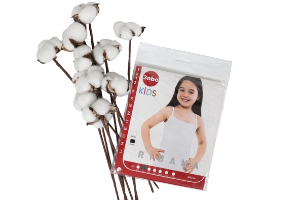 Kız Çocuk Atleti İp Askılı Klasik Ribana %95 Pamuk 6 Adet ürün görseli