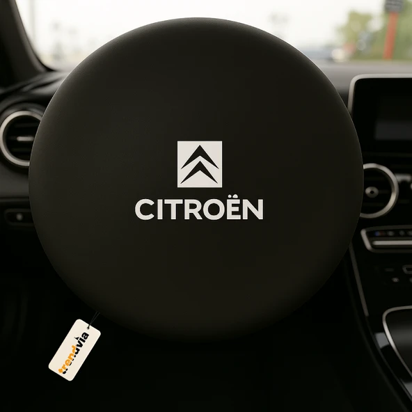 Citroen Uyumlu Siyah Direksiyon Koruma Kılıfı  Penye Kumaş Dokuma