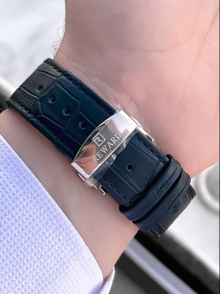 Reward Otomatik Deri Kordon 5 Atm Suya Dayanıklı Erkek Kol Saati VS.BLKT.0635 - Resim 5