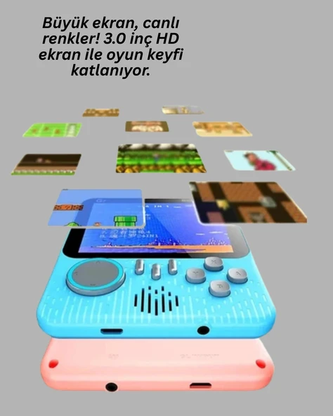 İki Kişilik Oyun Deneyimi Sunan Taşınabilir Retro Konsol - 3