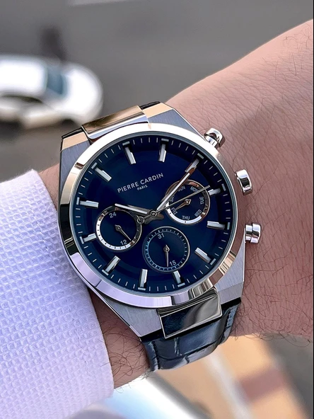 Pierre Cardin İtalyan Tasarım Bileklik Hediyeli Çelik Kasa Deri Kordon 3 Atm Erkek Kol Saati 0009.1 - Resim 3