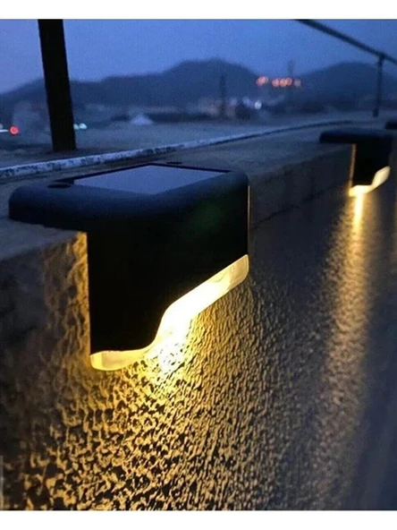 Güneş Enerjili Bahçe LED Lamba Dekor Bahçe Aydınlatma 2 Adet Köşebent Merdiven Veranda Solar ürün görseli