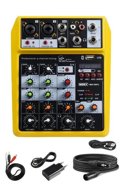 Midex MDX-280YL Ses Kartlı Ses Mikseri Stüdyo Kayıt Mixer - 2