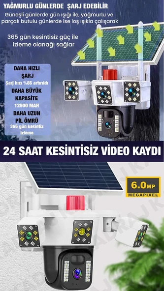 OKAM 3030 - GÜNEŞ PANELLİ | SIM KARTLI |  8GB DATA HATTI  | 128GB SD KART | 6MP | 2 LENS 3 EKRAN | 2 YÖNLÜ KONUŞMA | GECE RENKLİ | UZAKTAN İZLEME - 2