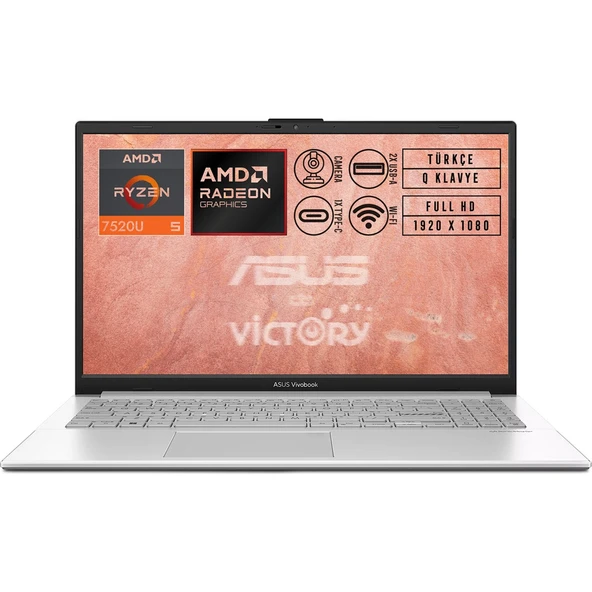 Vivobook Go 15 Amd Ryzen 5 7520U 8gb 512GB SSD 15.6" Fhd Freedos Notebook E1504FA-BQ1741 ürün görseli