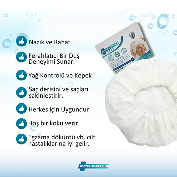 Gümüş İyonlu, Kremli, Durulama Gerektirmeyen, Onarıcı Hasta Saç Yıkama Bonesi (1 ADET) - Resim 9