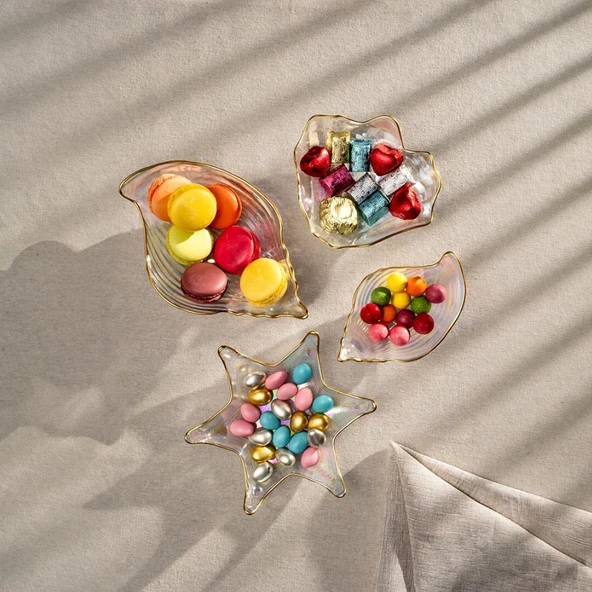 Fecra Deniz 4 Parça Cam Sunum Seti - 2