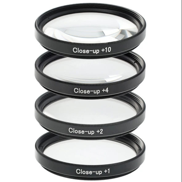 Ayex 40.5mm Close-Up Filtre Seti – 4’lü Diyopter (+1, +2, +4, +10) | Optik Cam | Taşıma Çantalı - 4