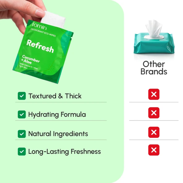 Fomin Salatalık ve Aloe Deodorant Mendil 15 Adet - 3