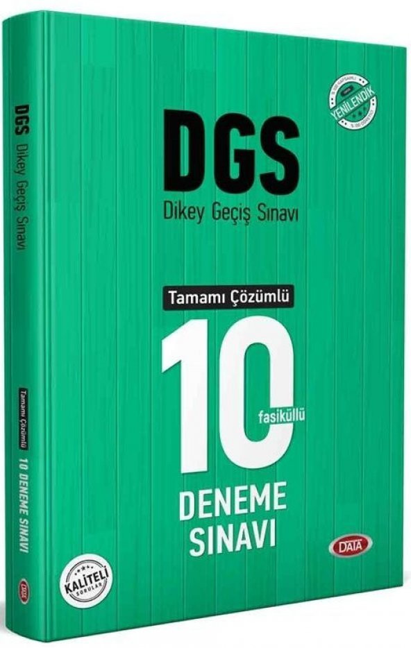 DGS Tamamı Çözümlü 10 Deneme Sınavı Data Yayınları