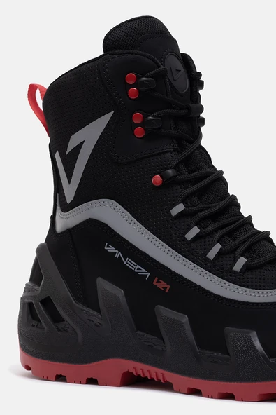 998 V-Clutch Pro Next Nubuk Kadın Bot Siyah/Kırmızı - Resim 6