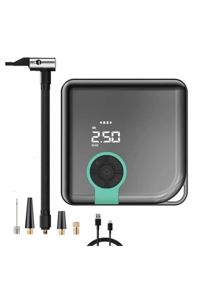 Blackbird ZC-001 Taşınabilir Kablosuz Dijital Hava Kompresörü Pompa 150 PSI, Otomatik Lastik Şişirme Cihazı, LED Işık