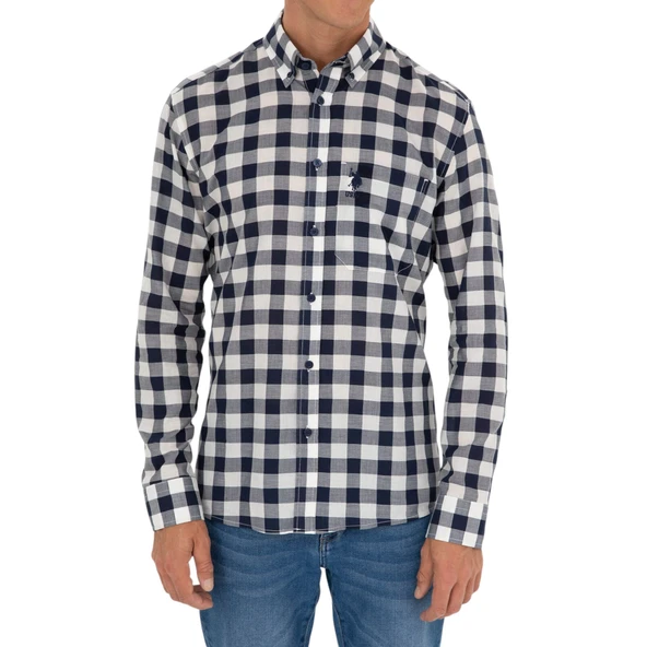 Erkek Lacivert Uzun Kollu Gömlek 50282882-VR033 - Resim 7