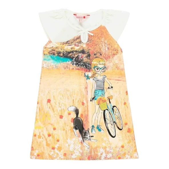 Kız Çocuk Baskılı Elbise ürün görseli 1