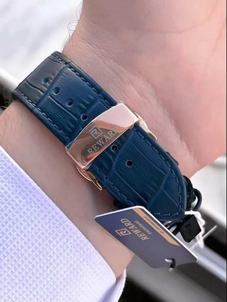 Reward Otomatik Deri Kordon 5 Atm Suya Dayanıklı Erkek Kol Saati VS.BLKT.0637 - Resim 5