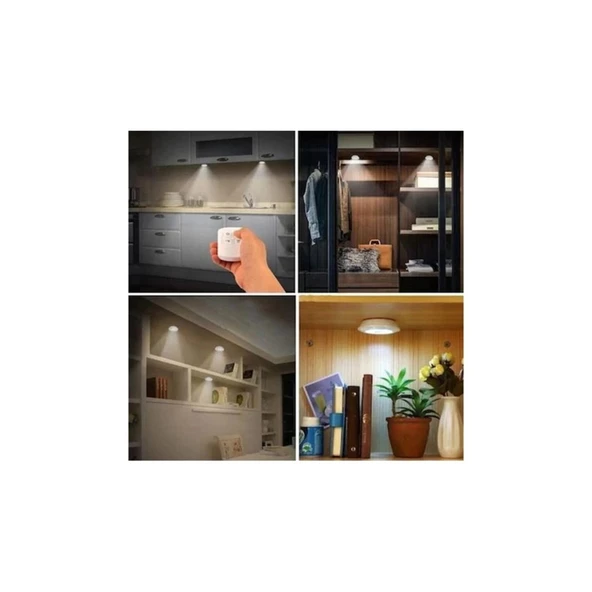 pilelistore Uzaktan Kumandalı 3 Lü Spot Led Lamba Kablosuz Pilli Işıldak