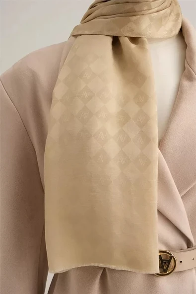 ARMİNE JAKARLI İPEK PAMUK ŞAL - 8