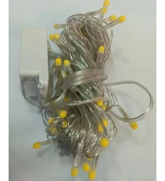pilelistore 10m 100 Led Damla Uçlu Led Işık BEYAZ IŞIK Şeffaf Kablo