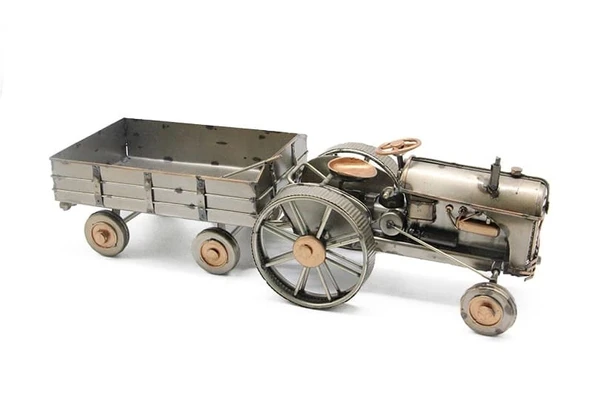 pilelistore Dekoratif Metal Traktör Römork - 3